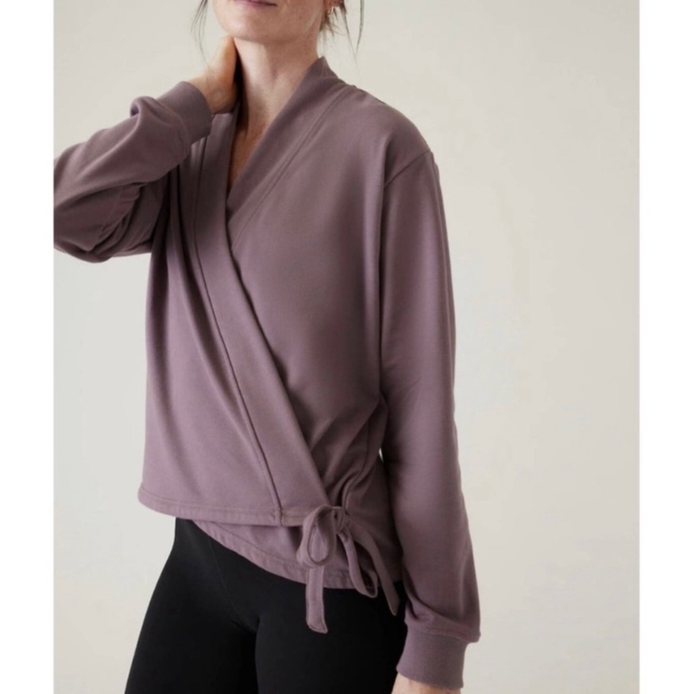 Athleta retroterry wrap sweatshirt cardigan size medium